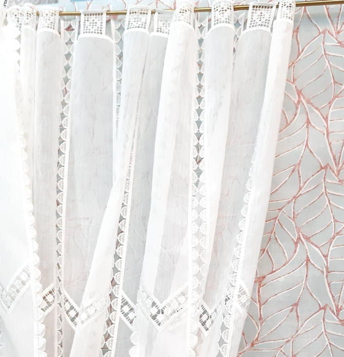 Telas Visillos holandeses confeccionado labrado pico - 5