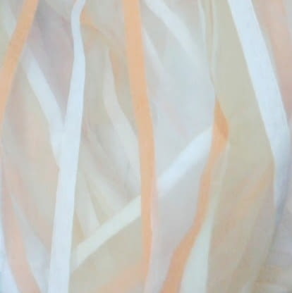 Tela visillo organza rayas salmón