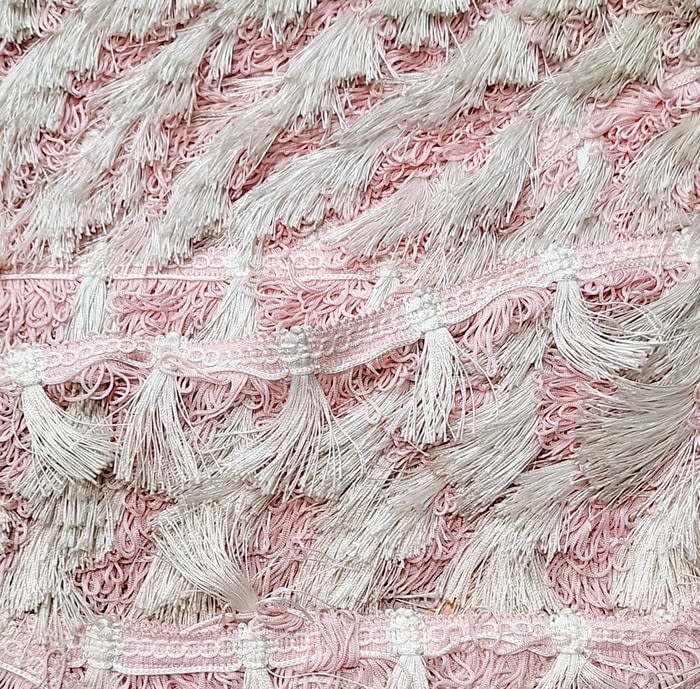 Flecos largos blancos  y rosas - 1