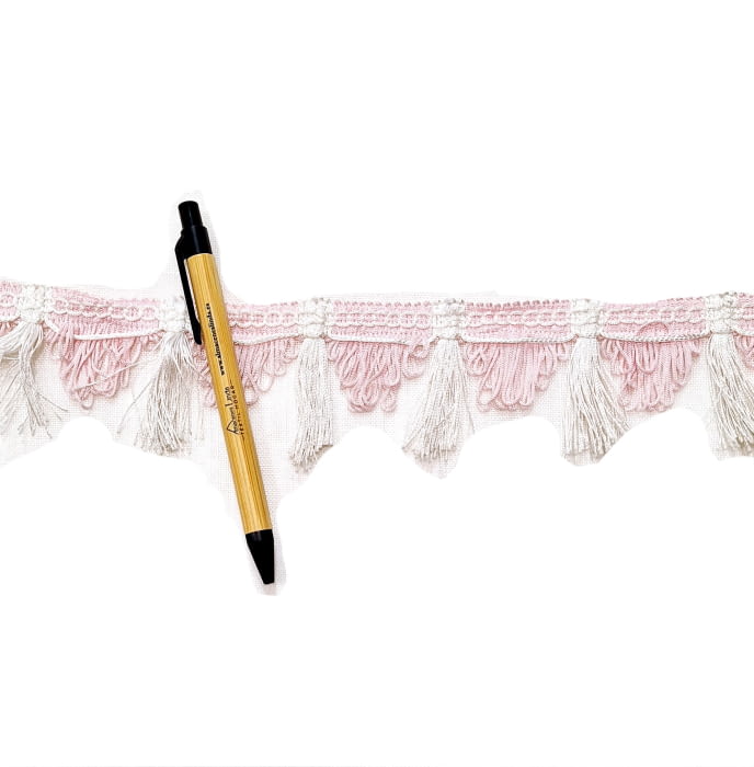 Flecos largos blancos  y rosas - 2