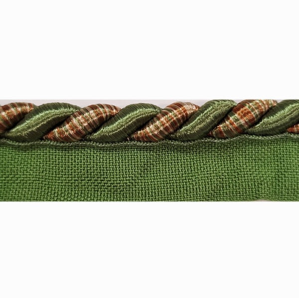 Cordón brillante con pestaña verde y naranja