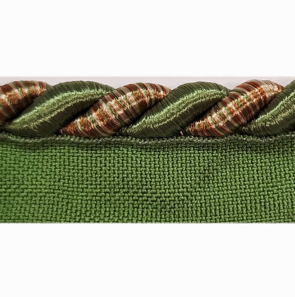 Cordón brillante con pestaña verde y naranja - 1