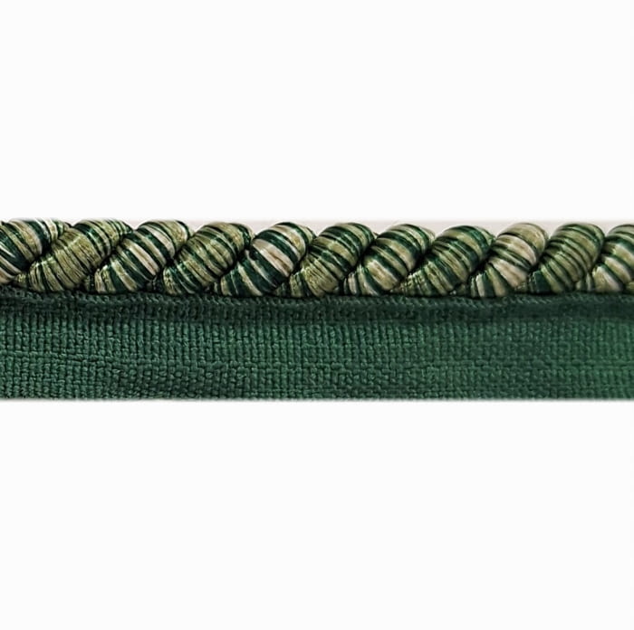 Cordón brillante con pestaña verde