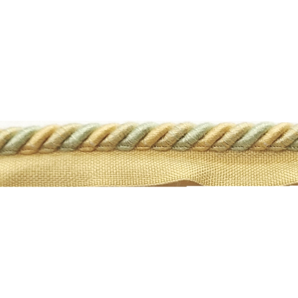 Cordón de algodón con pestaña amarillo y verde