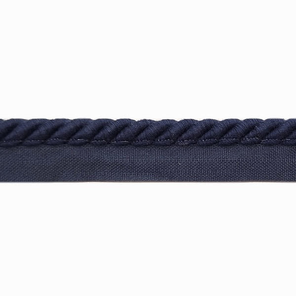 Cordón con pestaña azul marino de algodón