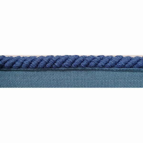 Cordón de algodón con pestaña azul