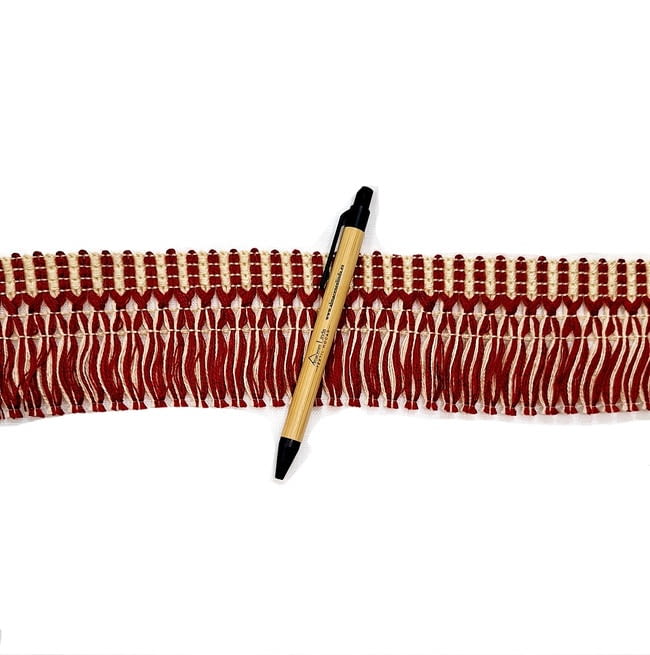 Flecos largos granates y beige - 2