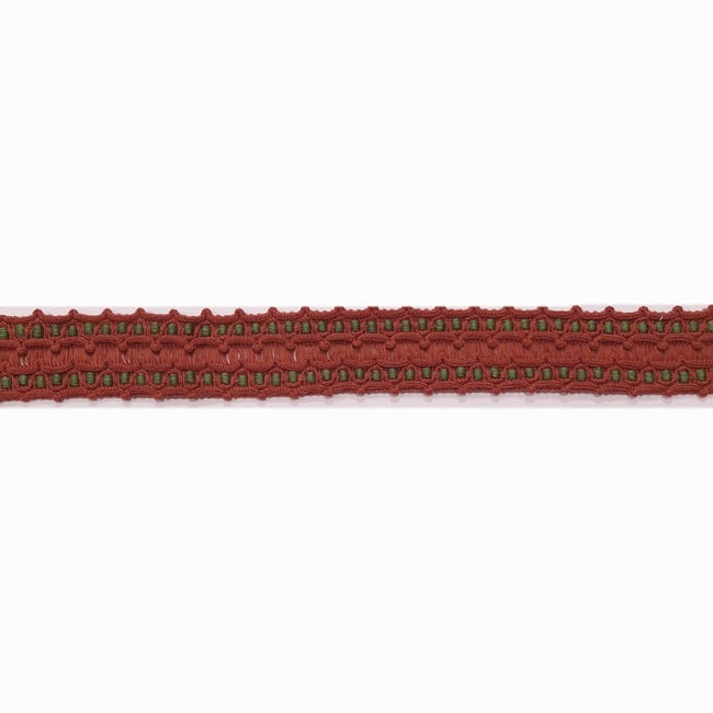 Galón de algodón teja con topos verdes - 6