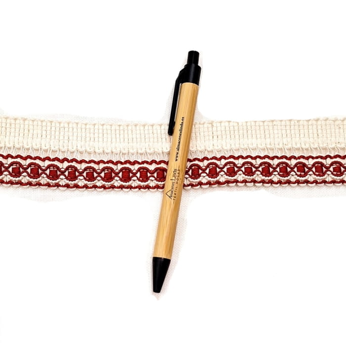 Pasamanería Galón cruda y granate - 2