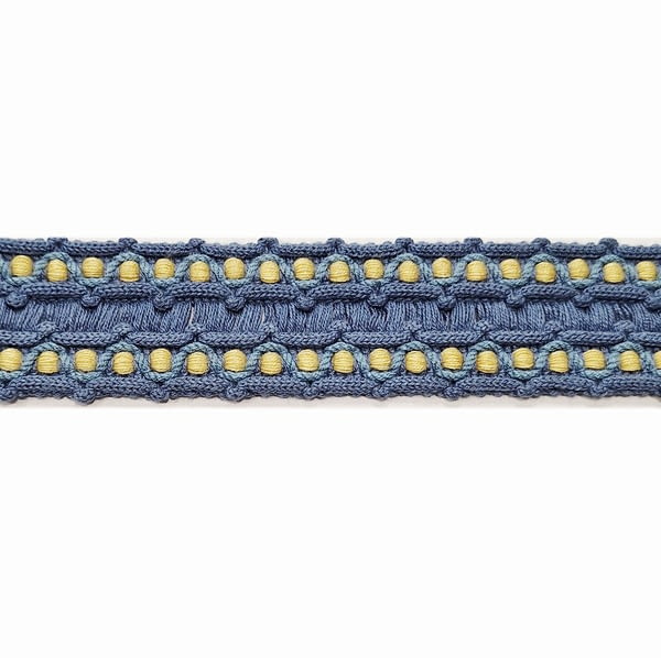 Galón azul de algodón con detalle amarillo - 4