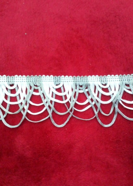 Pasamanería Flecos ondas grises