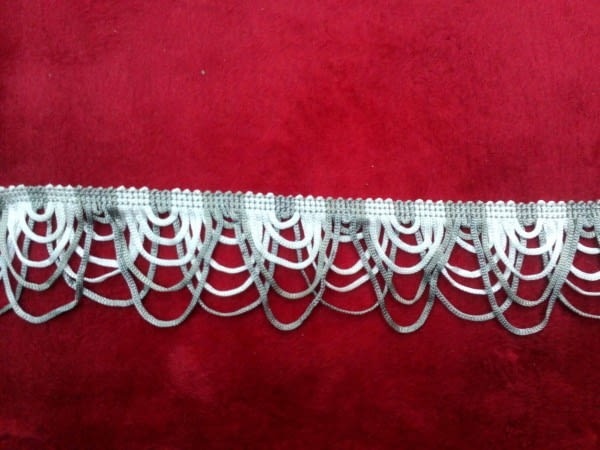 Pasamanería Flecos ondas grises - 1