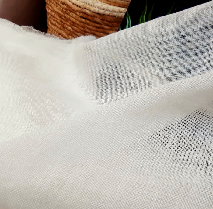 Tela visillo 50% lino beige Nácar Brera 310