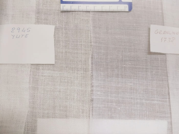 Tela visillo 50% lino beige Nácar Brera 310 - 6