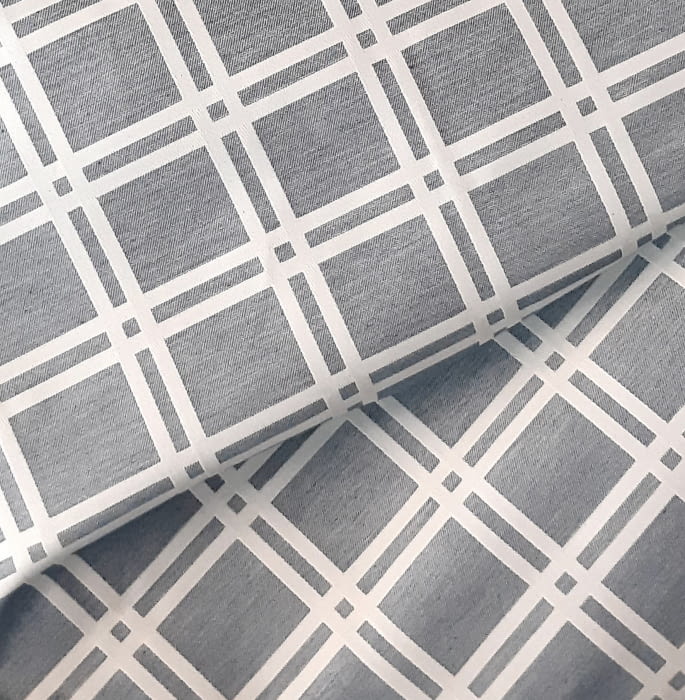 Tela Tapicería reversible beige azul 150 - 1