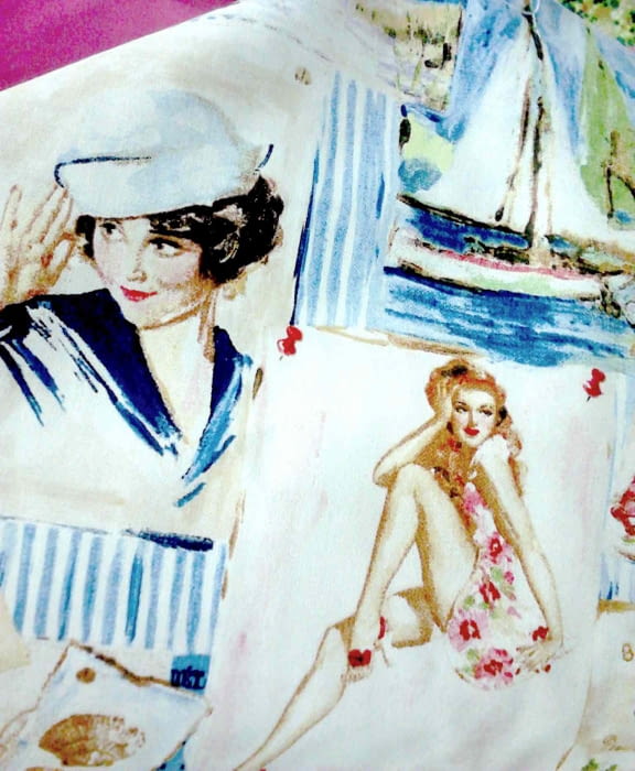 Tela Loneta Vintage Marina 280 - 1