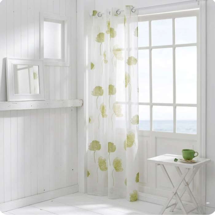 1 Visillo Poppy flores verdes