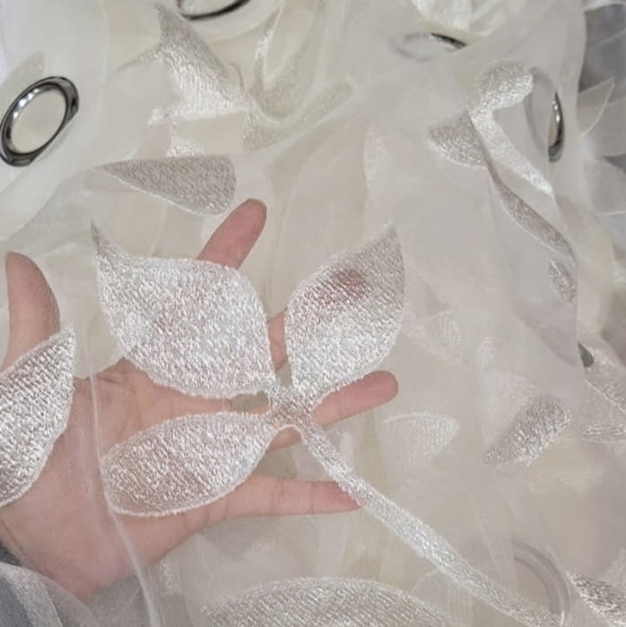 2 Visillos de organza hojas Rocío - 1