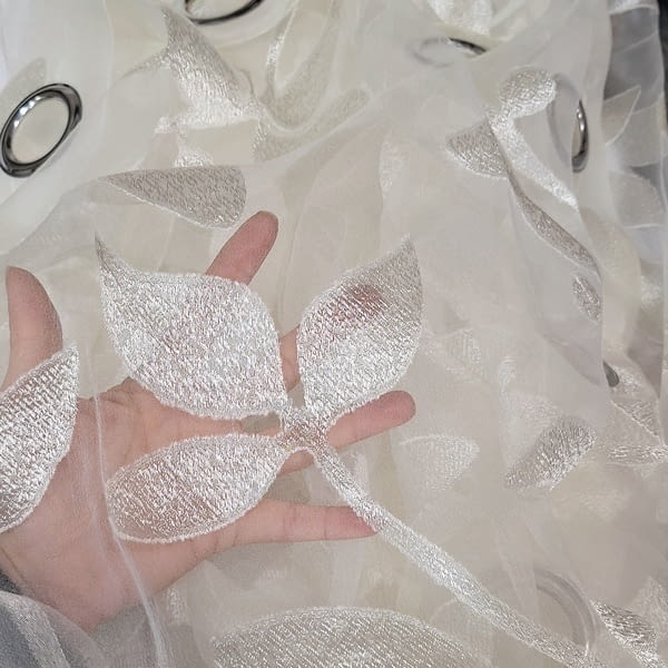 Visillos organza hojas Rocío - 1