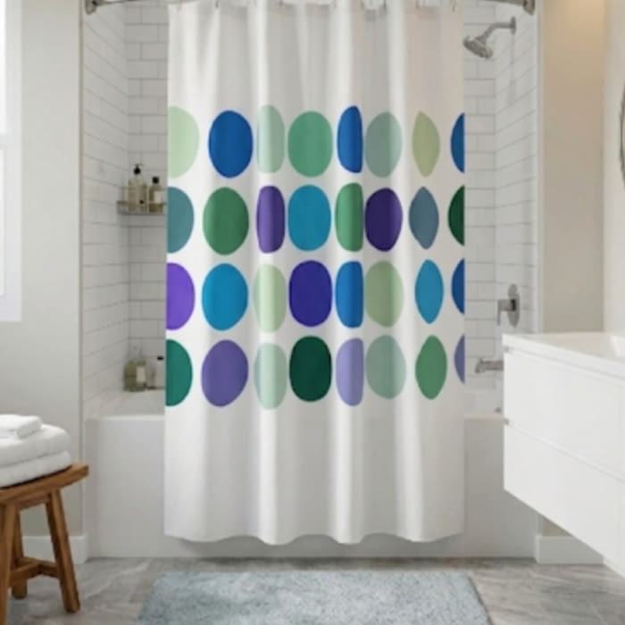 Cortina de baño círculos ollaos mágicos