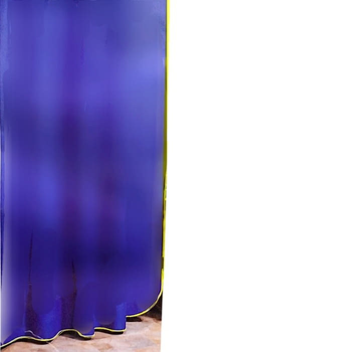 Cortina de baño azulón de loneta