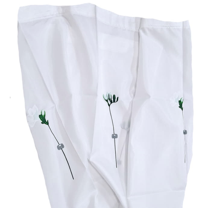 Cortina de baño flores blancas