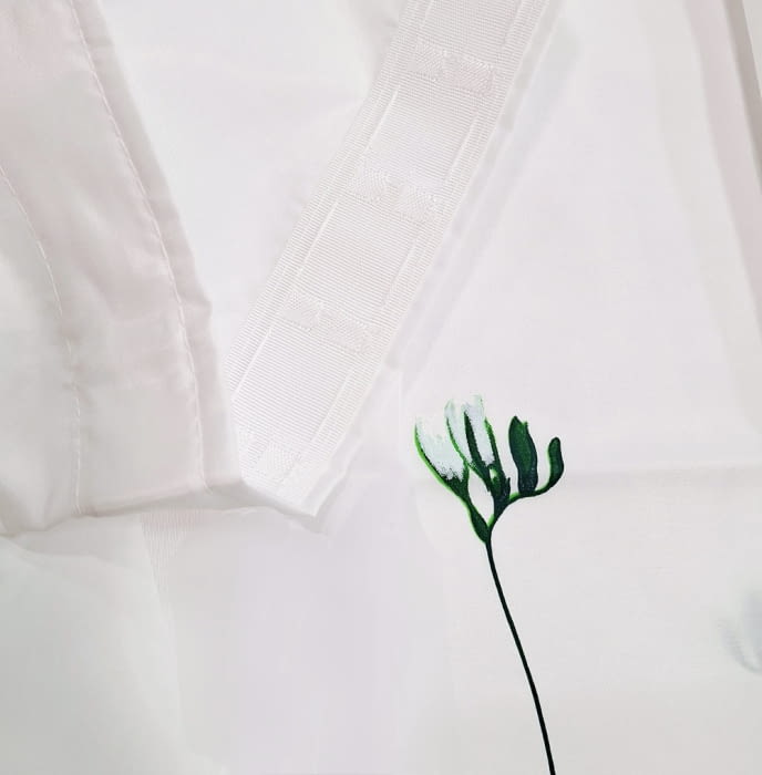 Cortina de baño flores blancas - 3