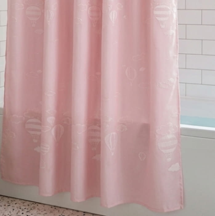 Cortina de baño infantil rosa globos - 2