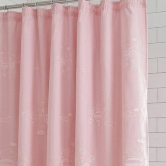 Cortina de baño infantil rosa globos - 4