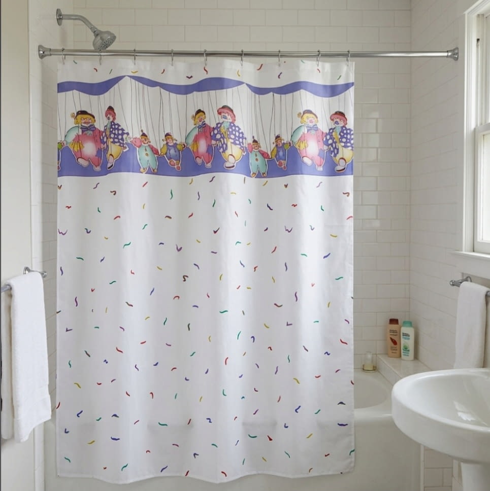 Cortina baño payasos