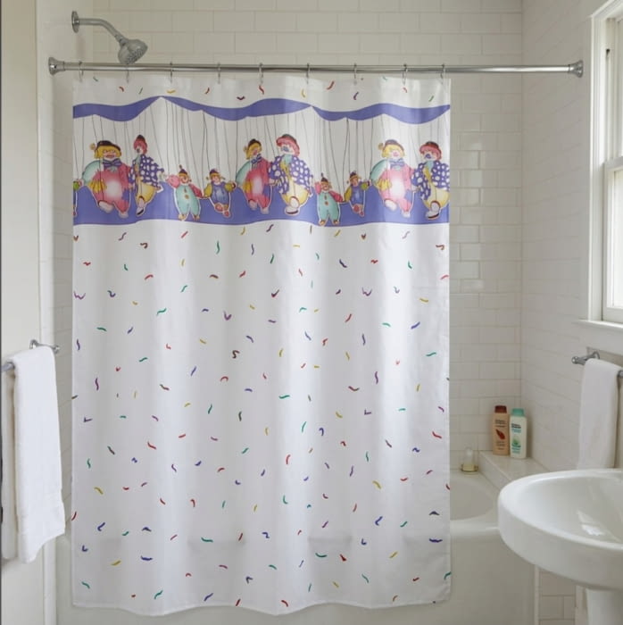 Cortina baño payasos