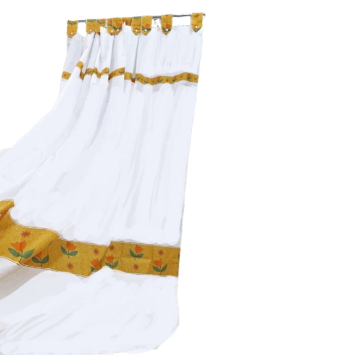 Cortina de baño presillas ocre - 3