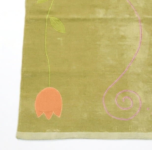 Alfombra chenilla verde corazón 60 x 90 - 2