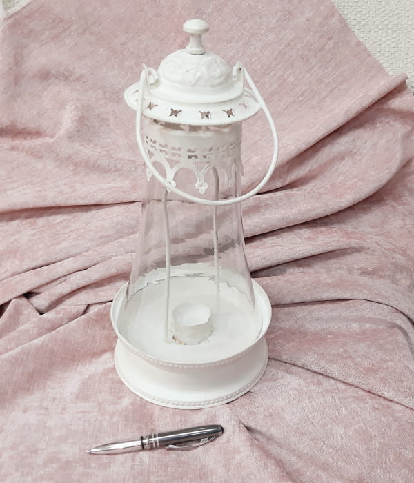 Candil portavelas blanco