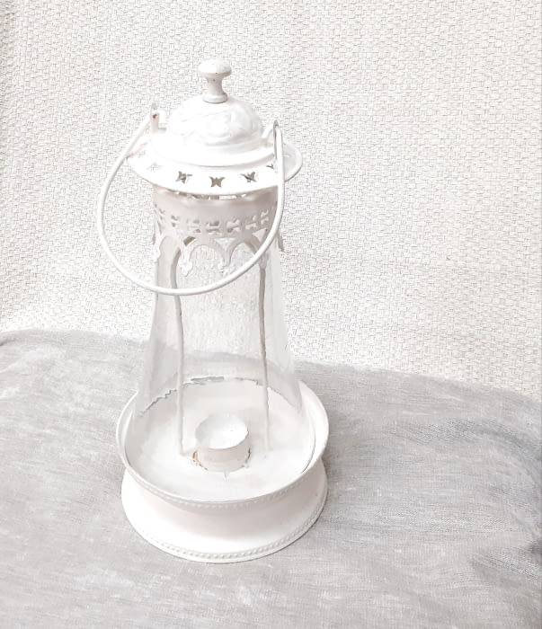 Candil portavelas blanco - 3