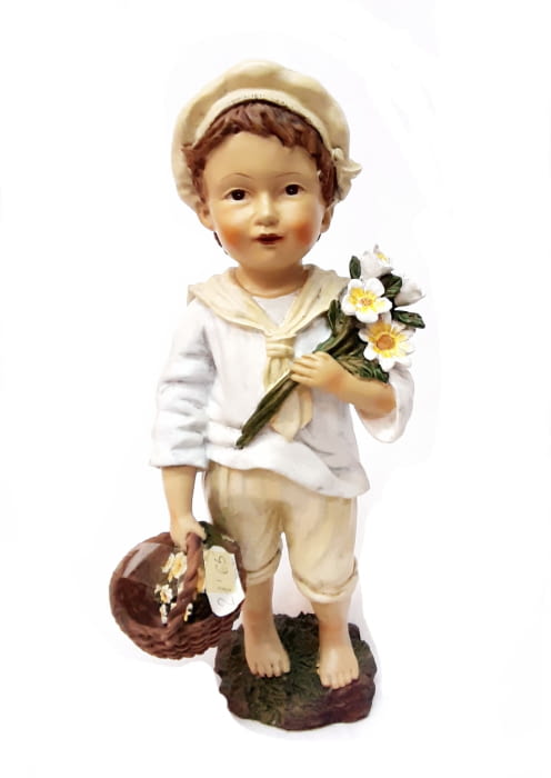 FIGURA DECORATIVA NIÑO CESTA - 1