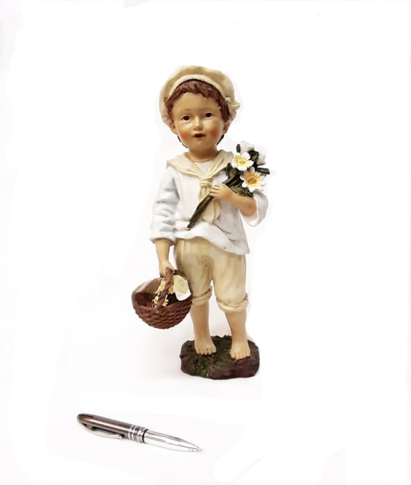 FIGURA DECORATIVA NIÑO CESTA - 2