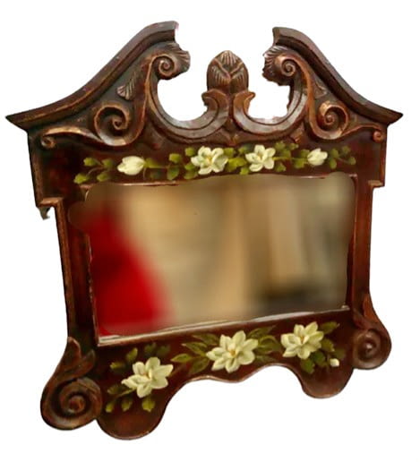 ESPEJO madera vintage FLORES