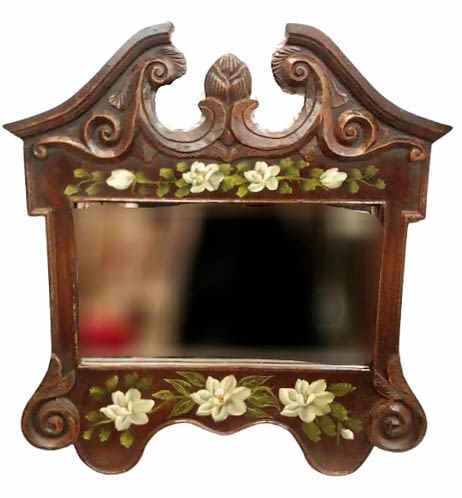 ESPEJO madera vintage FLORES - 2