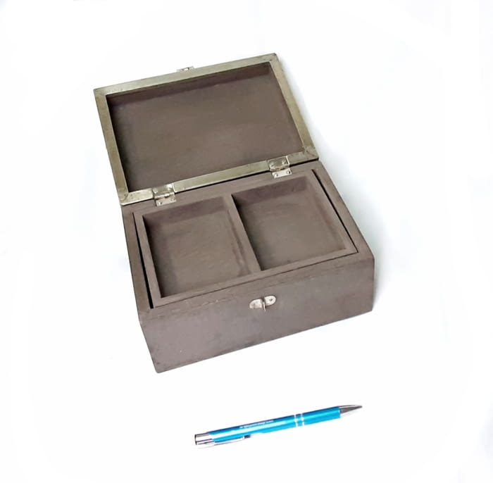 Joyero gris metal labrado - 2