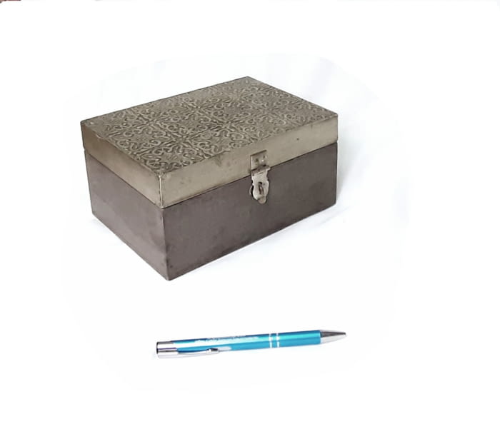 Joyero gris metal labrado - 3