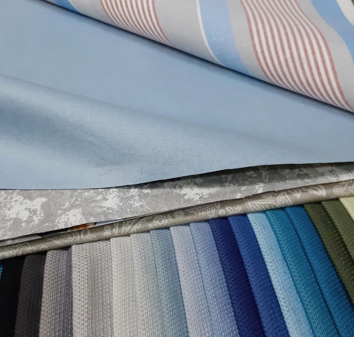 Tela resinada lino azul - 1