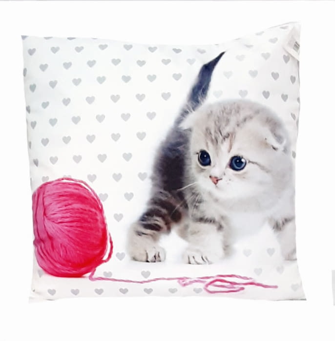 COJÍN GATO OVILLO 45 x 45