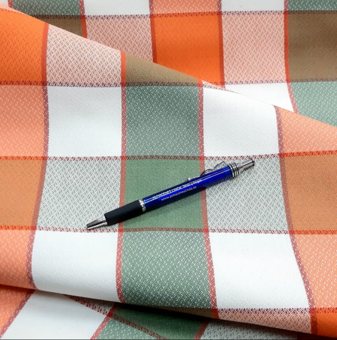 TELA Mantelería CUADROS NARANJA 70 x 150