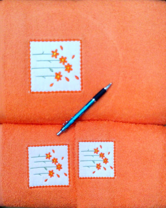 JUEGO TOALLAS NARANJA