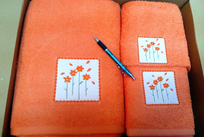 JUEGO TOALLAS NARANJA - 1