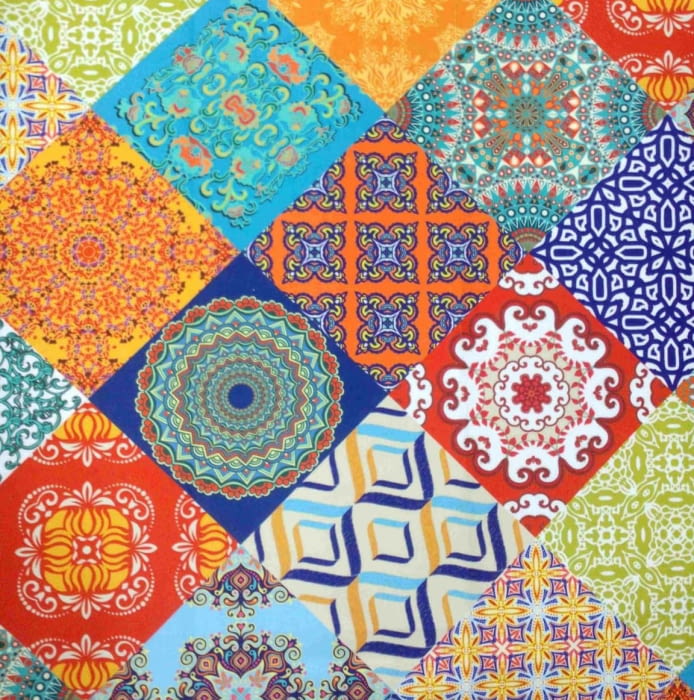 TELA TAPICERÍA aterciopelada PACHWORK 140