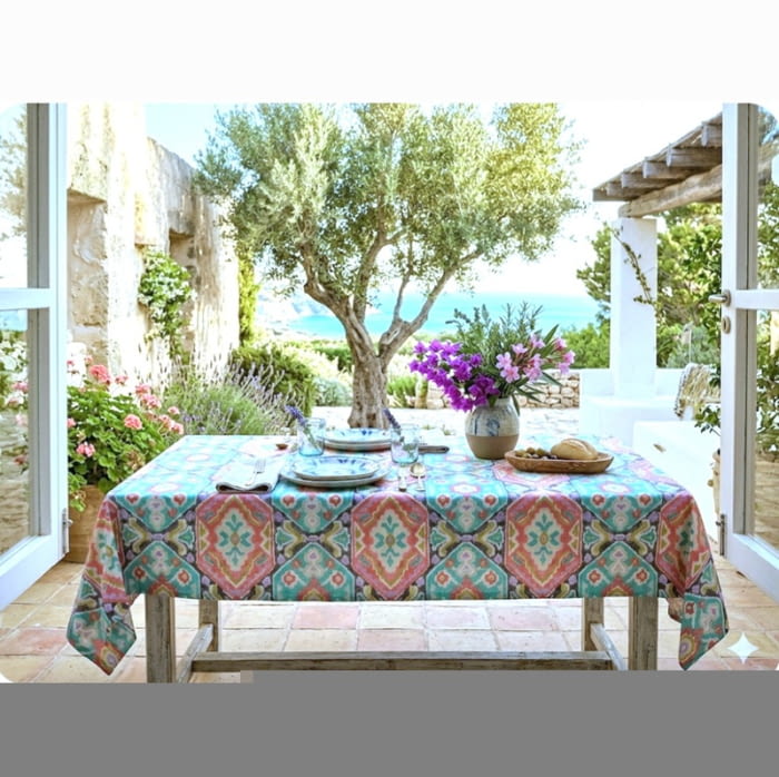 Tela lenguas mallorquinas turquesa 280 - 4