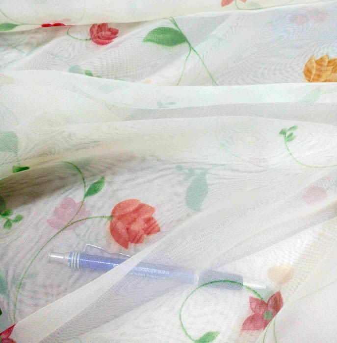 Visillo voile flores. - 1
