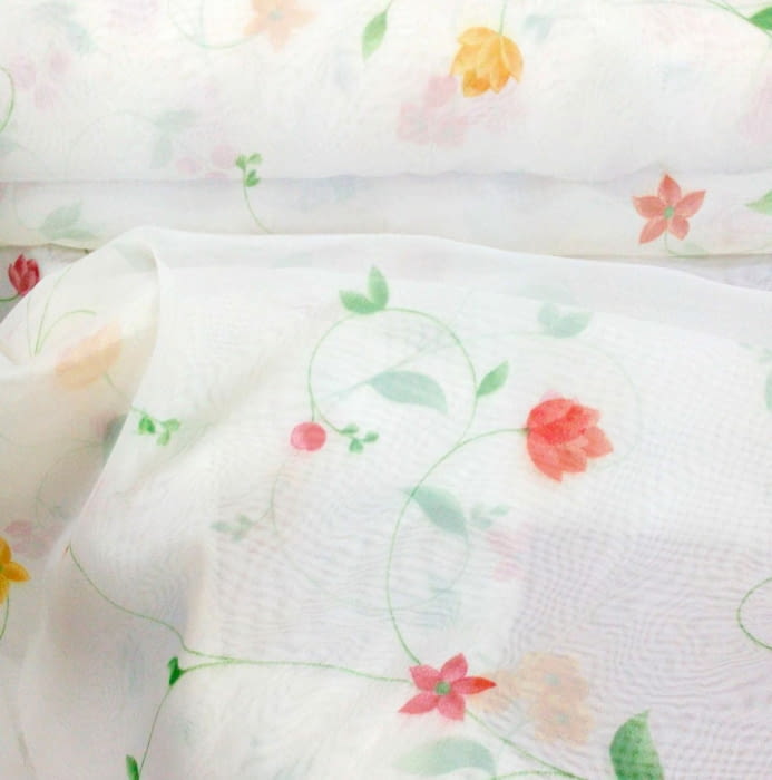 Visillo voile flores. - 3